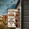 uni Personalized Name TX Longhorn Cattle Welcome to our farm All Printed 3D Metal Sign