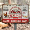 Personalized Chicken Coop Farm Fresh Eggs Customized Classic Metal Signs