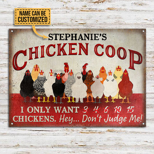 uni Customized Name Chicken Coop I Only Want Chickens All Printed 3D Metal Sign
