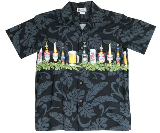 Uni Beer is My Life Black Hawaiian Shirt Aloha Shirt Short Sleeve Shirt Vacation Hawaiian Outdoor Vacation Hawaiian Shirt