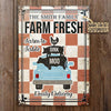 uni Farm Fresh Red And White Checked Pattern Rectangle Metal Sign Custom Name