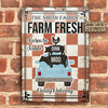 uni Farm Fresh Red And White Checked Pattern Rectangle Metal Sign Custom Name