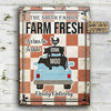 uni Farm Fresh Red And White Checked Pattern Rectangle Metal Sign Custom Name