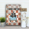 uni Farm Fresh Red And White Checked Pattern Rectangle Metal Sign Custom Name