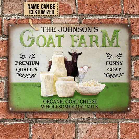 uni Pretty Goat Farm Wholesome Custom Name Rectangle Metal Sign