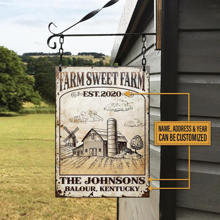 uni Farm Sweet Farm Rectangle Metal Sign Custom Text Cute Design – UniJames