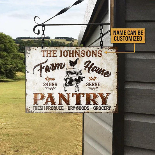 uni Farm Animals Farmhouse Pantry Self Serve Rectangle Metal Sign Custom Name