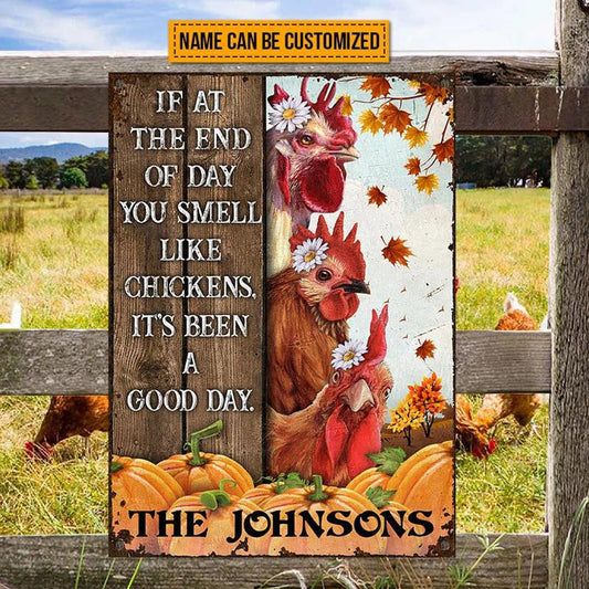 uni Chicken Poultry Farm Autumn Homestead Rectangle Metal Sign Custom Name