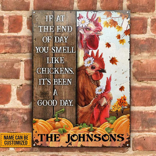 uni Chicken Poultry Farm Autumn Homestead Rectangle Metal Sign Custom Name
