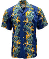 Uni Paradise Panel Navy   Aloha Pocket Shirt Short Sleeve Shirt Vacation Hawaiian Outdoor Vacation