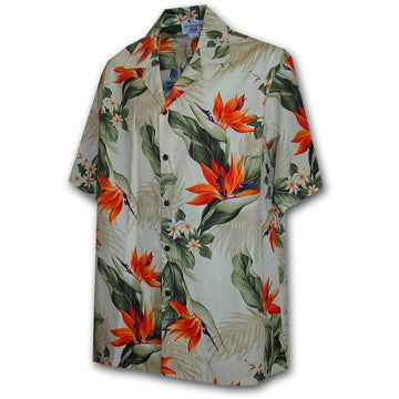 Uni Paradise Valley Cream   Aloha Shirt Short Sleeve Shirt Vacation Hawaiian Outdoor Vacation