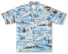 Uni Blue Battleship Hawaiian Shirt Aloha Shirt Short Sleeve Shirt Vacation Hawaiian Outdoor Vacation Hawaiian Shirt