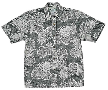 Uni Reverse Kauai Black Hawaiian Shirt Aloha Shirt Short Sleeve Shirt Vacation Hawaiian Outdoor Vacation Hawaiian Shirt