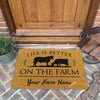 Uni Angus Life Is Better On The Farm Custom Name Coir Doormat