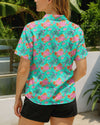 UNIJAMES COLORFUL NEON TURTLE HAWAIIAN SHIRT