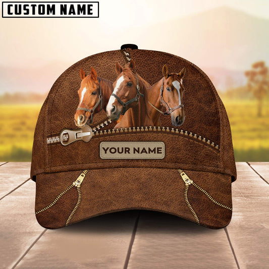 Uni Horse Cattle Zipper Pattern Customized Name Cap
