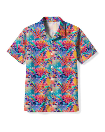 UNIJAMES COLORFUL TURTLE HAWAIIAN SHIRT