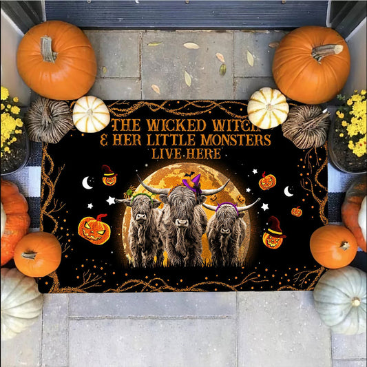 Uni Highland - The Wicked Witch And Her Little Monsters Live Here Doormat