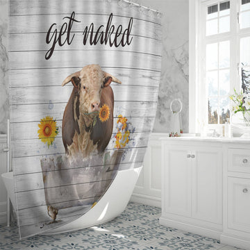 Uni Horn Hereford Sunflower Shower Curtain