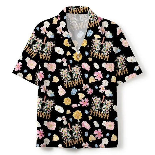 UniJames Flower Black Christian Hawaiian Shirt