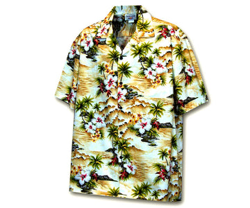 Uni Boy's Diamond Head Beach Maize Hawaiian Shirt Aloha Shirt Short Sleeve Shirt Vacation Hawaiian Outdoor Vacation Hawaiian Shirt