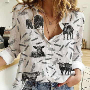 Unique Black Angus Pattern Casual Shirt