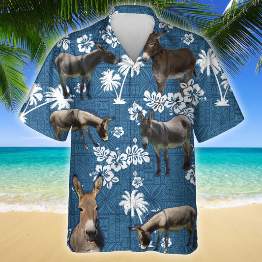 Unique Mule Blue Tribal Hawaiian Shirt