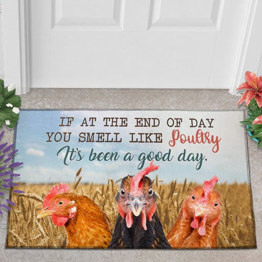 Uni Chicken Rooster Lover Good Day Doormat