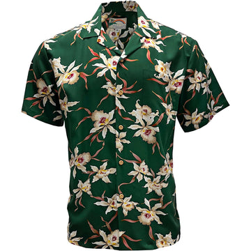 Uni Star Orchid Rainforest   Aloha Shirt Short Sleeve Shirt Vacation Hawaiian Outdoor Vacation