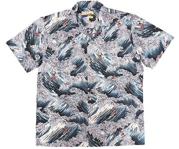 Uni Surfer Gray   Aloha Shirt Short Sleeve Shirt Vacation Hawaiian Outdoor Vacation