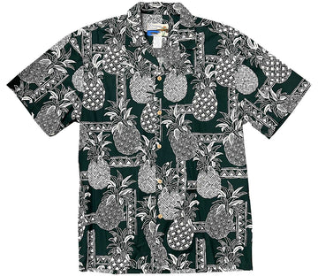 Uni Tapa Pineapple Green   Aloha Shirt Short Sleeve Shirt Vacation Hawaiian Outdoor Vacation