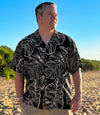 Uni Taro Leaf Midnight   Aloha Shirt Short Sleeve Shirt Vacation Hawaiian Outdoor Vacation