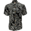 Uni Taro Leaf Midnight   Aloha Shirt Short Sleeve Shirt Vacation Hawaiian Outdoor Vacation