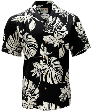 Uni Shadow Leaf  Aloha Shirt Short Sleeve Shirt Vacation Hawaiian Outdoor Vacation