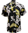 Uni Calla Lily Black Hawaiian Shirt Aloha Shirt Short Sleeve Shirt Vacation Hawaiian Outdoor Vacation Hawaiian Shirt