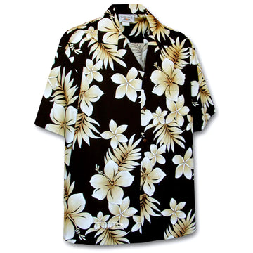 Uni Midnight Hibiscus Aloha Shirt Short Sleeve Shirt Vacation Hawaiian Outdoor Vacation