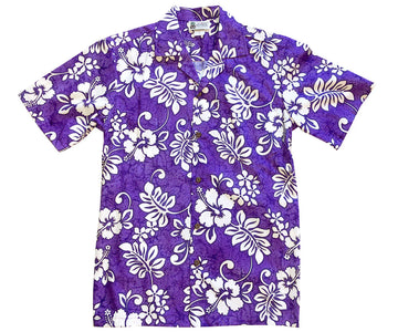 Uni Purple Paradise Aloha Shirt Short Sleeve Shirt Vacation Hawaiian Outdoor Vacation