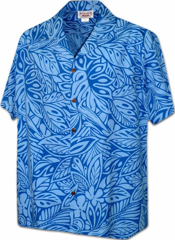 Uni Tropical Daydream Blue   Aloha Shirt Short Sleeve Shirt Vacation Hawaiian Outdoor Vacation