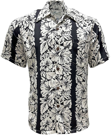 Uni Monochrome Hibiscus Hawaiian Shirt Aloha Shirt Short Sleeve Shirt Vacation Hawaiian Outdoor Vacation Hawaiian Shirt