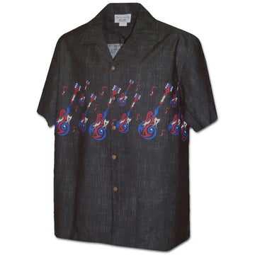 Uni Rock Star Trip Black Hawaiian Shirt Aloha Shirt Short Sleeve Shirt Vacation Hawaiian Outdoor Vacation Hawaiian Shirt