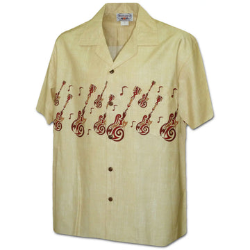 Uni Rock Star Trip Khaki Hawaiian Shirt Aloha Shirt Short Sleeve Shirt Vacation Hawaiian Outdoor Vacation Hawaiian Shirt