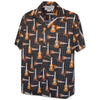 Uni Ukulele Time Black Hawaiian Shirt Aloha Shirt Short Sleeve Shirt Vacation Hawaiian Outdoor Vacation Hawaiian Shirt
