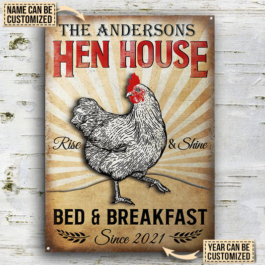 Chicken Hen House Custom Classic Metal Signs, Chicken Decor, Farmhouse Decor