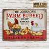 Personalized Chicken Farm Bureau Customized Classic Metal Signs