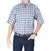 UniJames Blue & White Stripes with Stars Button Down For Men