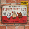 Personalized Chicken Fluffy Butt Hut Nuggets Customized Classic Metal Signs