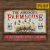 Personalized Chicken Farmhouse The Gate Open Customized Classic Metal Signs