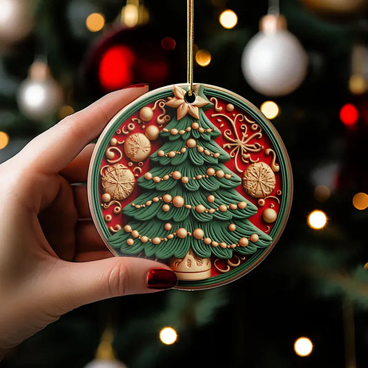 Uni Christmas Tree Gift Shape Acrylic Ornament