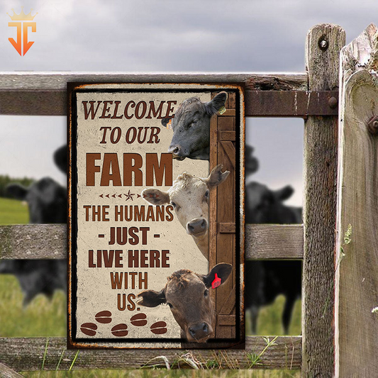 uni Personalized Name Murray Greys Cattle Welcome to our farm All Printed 3D Metal Sign