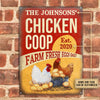 Personalized Chicken Coop Fresh Eggs Customized Classic Metal Signs